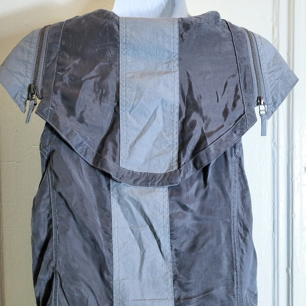 Hebbeding Holland lagenlook gray bubble maxi dress zippers pockets L(1) - Picture 10 of 10